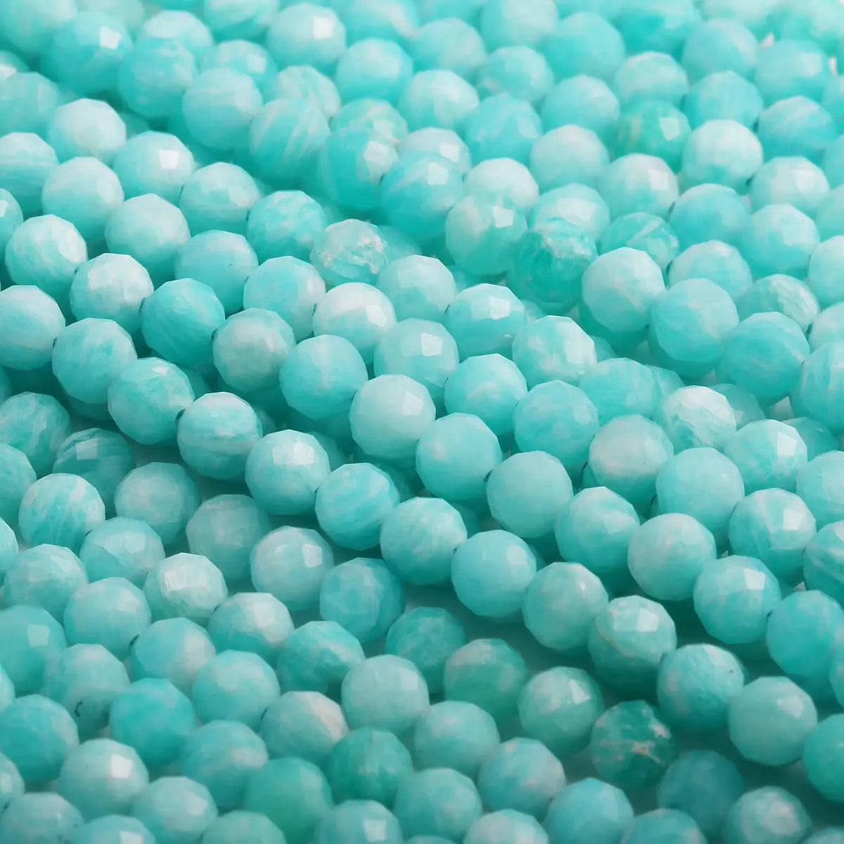 Natural Stone Amazonite Beads 4 5mm Small Faceted Loose Beads for Making Bracelet DIY Necklace Accessories Wholesale