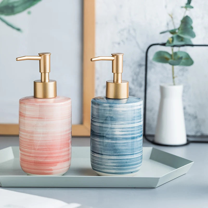 Nordic Bathroom Decor Ceramic Hand Sanitzer Gel Holder Lotion Dispenser Bottle Kitchen Sink Soap Dispenser Liquid Soap Bottle