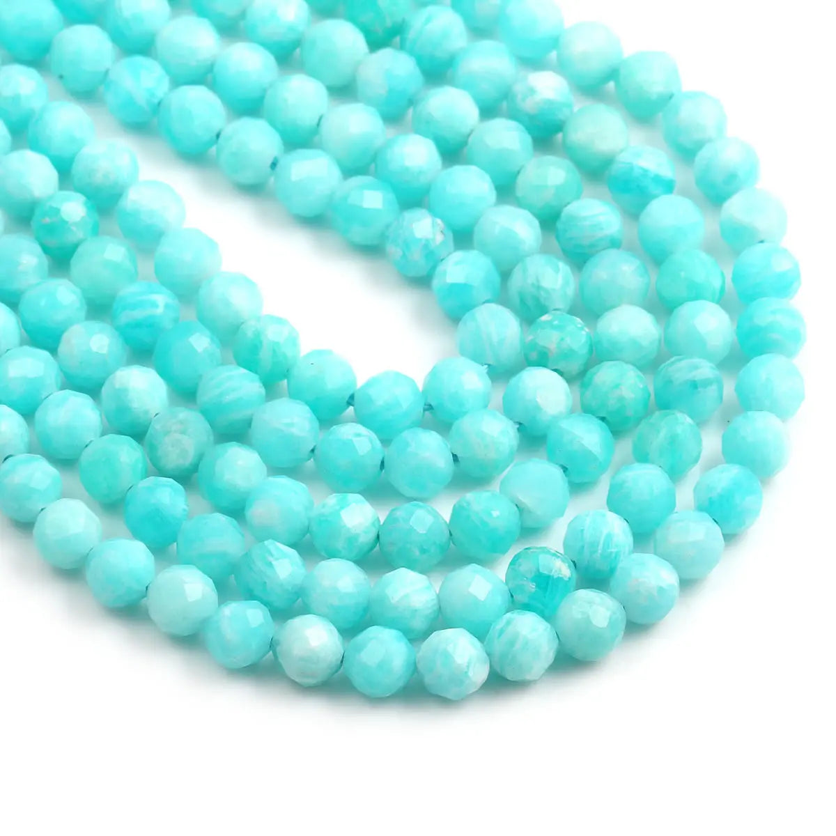 Natural Stone Amazonite Beads 4 5mm Small Faceted Loose Beads for Making Bracelet DIY Necklace Accessories Wholesale