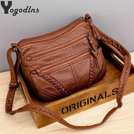 (Copia) Top Selling Women  Bags Matching-all Leather Feeling PU Shoulder Bags Fashion Gift for Girls & Middle Aged Female