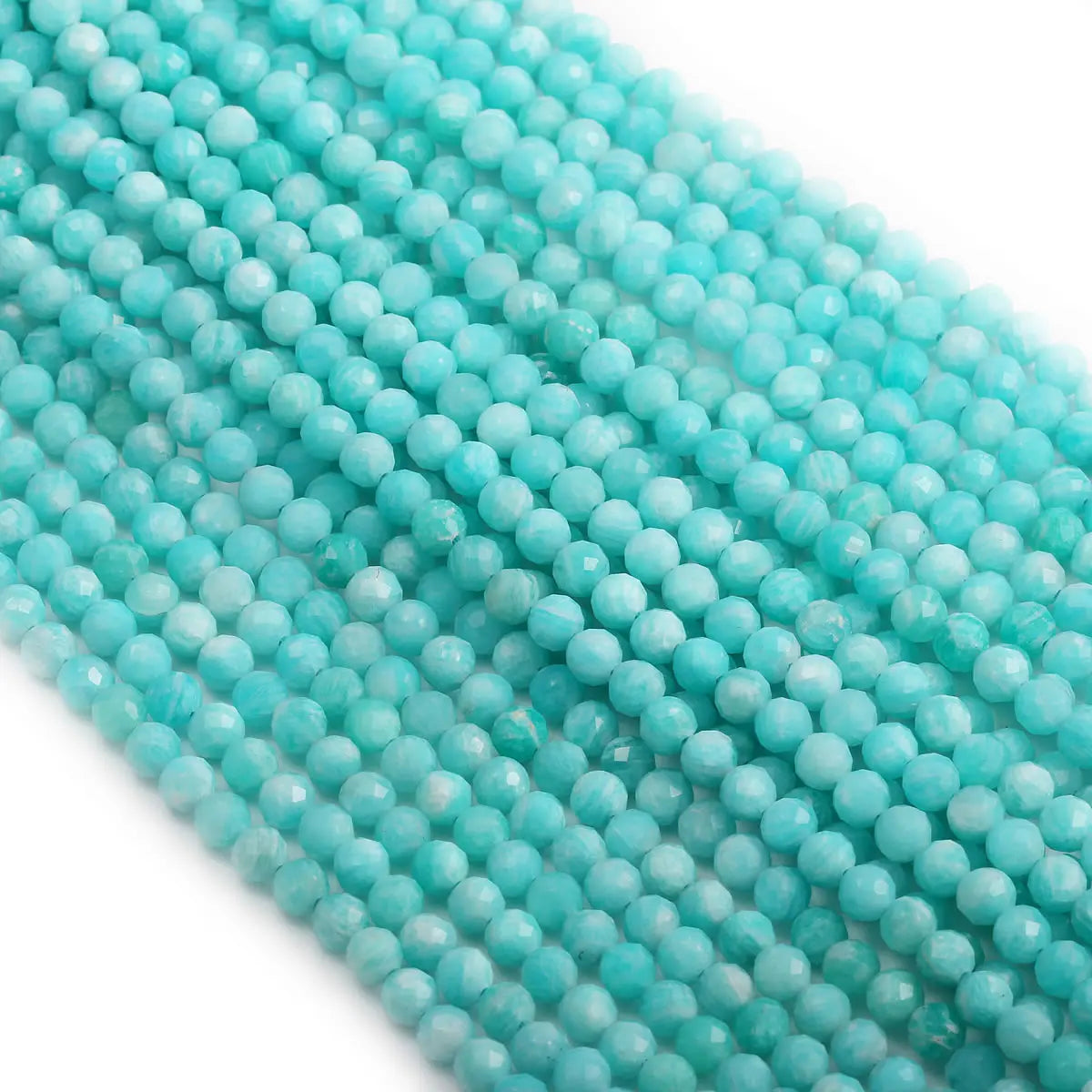 Natural Stone Amazonite Beads 4 5mm Small Faceted Loose Beads for Making Bracelet DIY Necklace Accessories Wholesale