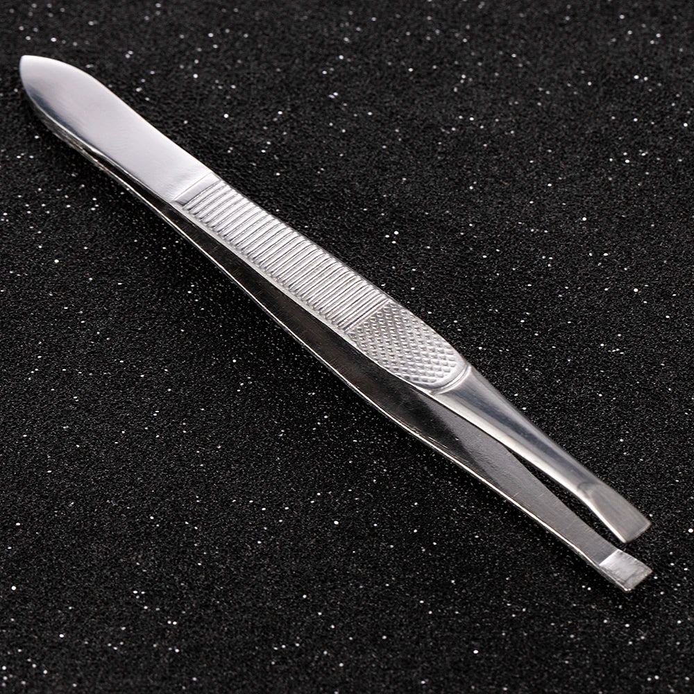 1PC Eyebrow Tweezer Hair Flat Tip Puller Stainless Steel Eye Brow Clips Effective  Eyelash Extension Removal Beauty Makeup Tool