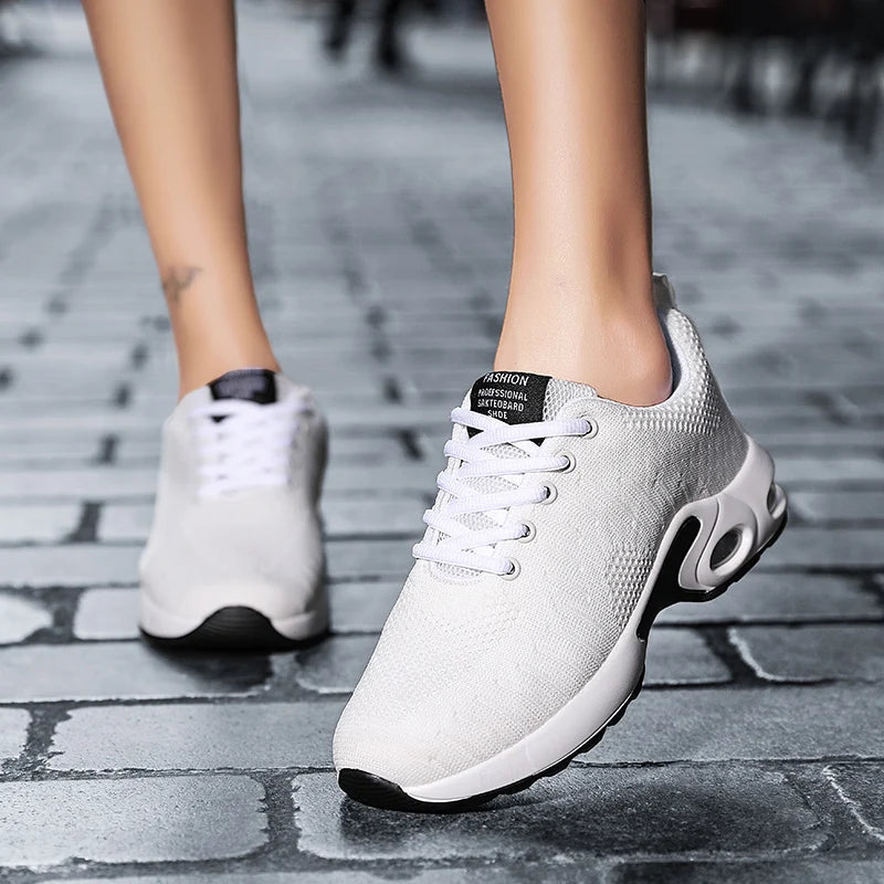 New Trend Women's Air Cushioning Casual Sneakers Breathable Autumn Spring Office Lady Work Walking Girls Students Sports Shoes