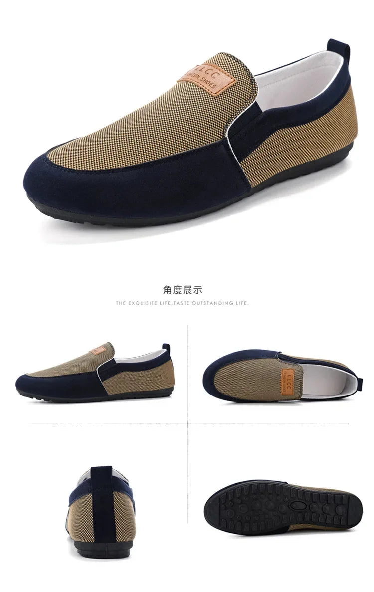 Slip on Loafers Mens Casual Shoes Plus Size Breathable Driving Shoes Office Walking Flats Non Slip Moccasins House Slippers