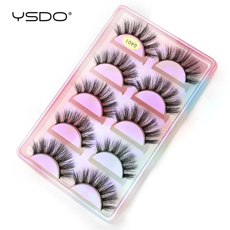 YSDO eyelashes 3/5 Pairs Natural Long 3D Mink Lashes Fluffy Volume Mink False Eyelashes Cruelty Free Wispy Lashes Makeup Cilios