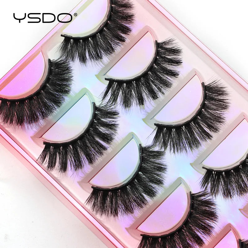 YSDO eyelashes 3/5 Pairs Natural Long 3D Mink Lashes Fluffy Volume Mink False Eyelashes Cruelty Free Wispy Lashes Makeup Cilios