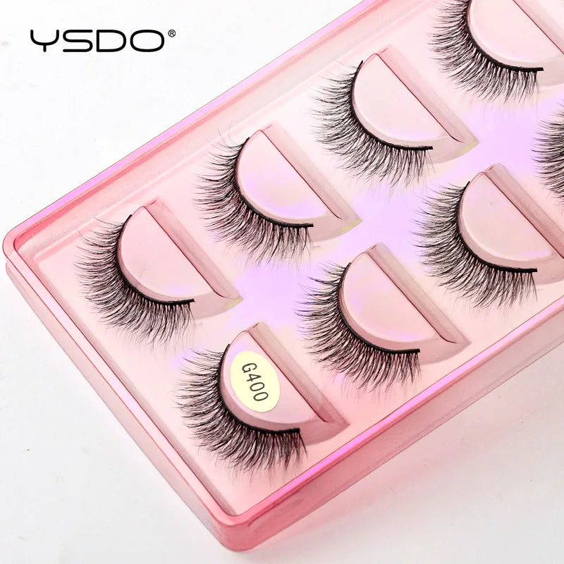 YSDO eyelashes 3/5 Pairs Natural Long 3D Mink Lashes Fluffy Volume Mink False Eyelashes Cruelty Free Wispy Lashes Makeup Cilios