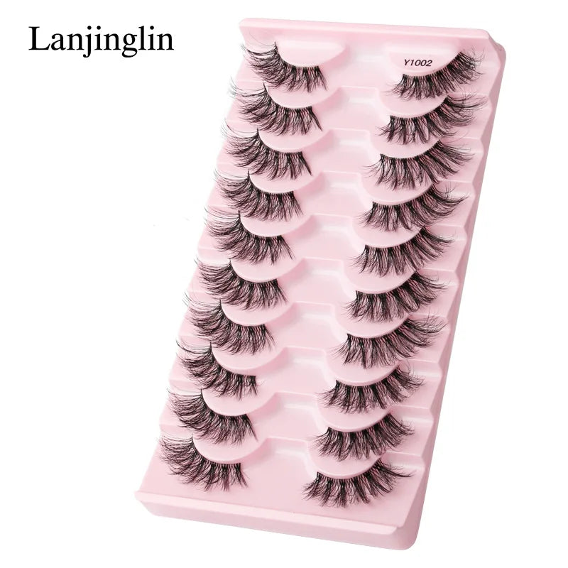 Wholesale Eyelashes 2-20Boxes 3d Mink Lashes Half Eyelashes Natural Long Faux Cils Makeup Tool Extension Half Lashes maquillaje