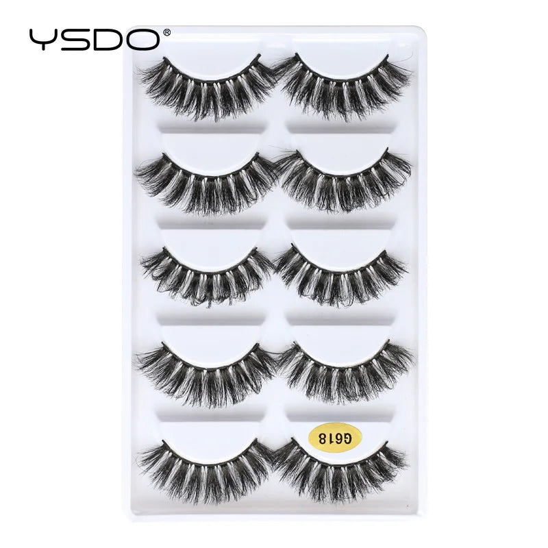 YSDO eyelashes 3/5 Pairs Natural Long 3D Mink Lashes Fluffy Volume Mink False Eyelashes Cruelty Free Wispy Lashes Makeup Cilios