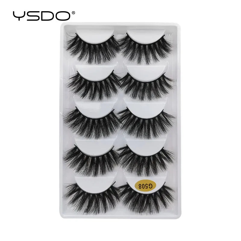 YSDO eyelashes 3/5 Pairs Natural Long 3D Mink Lashes Fluffy Volume Mink False Eyelashes Cruelty Free Wispy Lashes Makeup Cilios