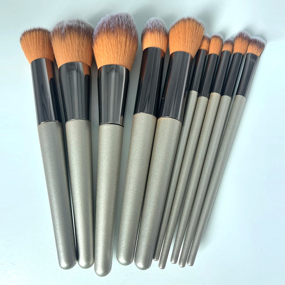 Hot Champagne Makeup Brushes Set for Women Cosmetic Foundation Powder Blush Eyeshadow Kabuki Blending Make Up Brush Beauty Tools