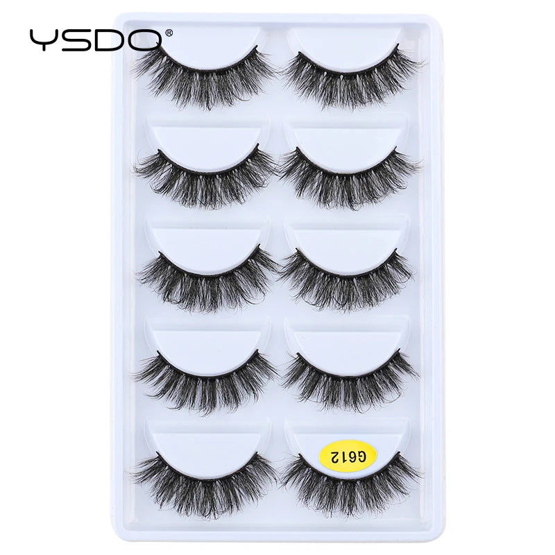 YSDO eyelashes 3/5 Pairs Natural Long 3D Mink Lashes Fluffy Volume Mink False Eyelashes Cruelty Free Wispy Lashes Makeup Cilios