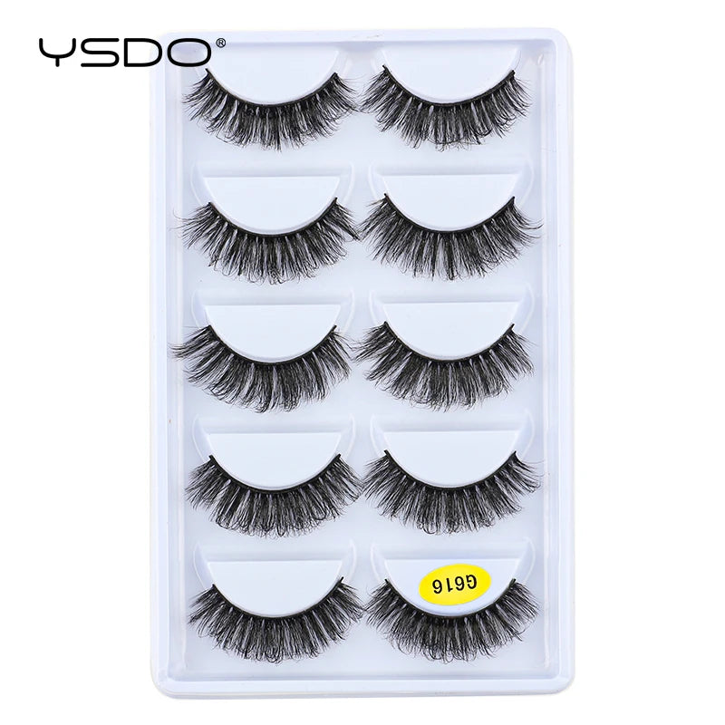 YSDO eyelashes 3/5 Pairs Natural Long 3D Mink Lashes Fluffy Volume Mink False Eyelashes Cruelty Free Wispy Lashes Makeup Cilios