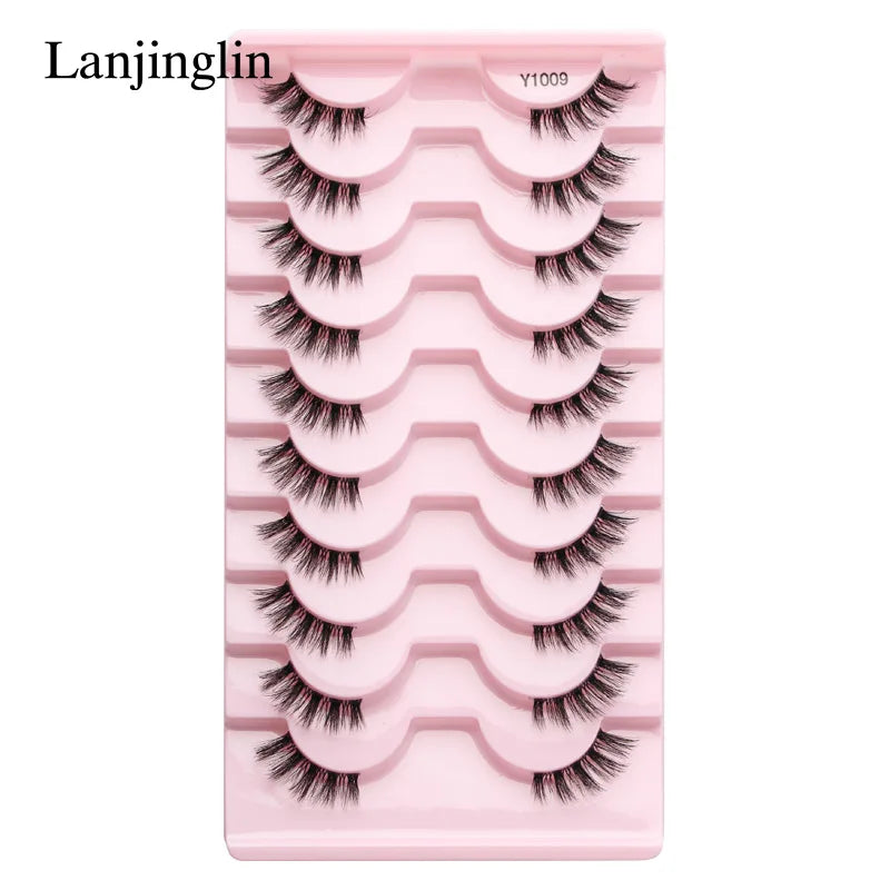 Wholesale Eyelashes 2-20Boxes 3d Mink Lashes Half Eyelashes Natural Long Faux Cils Makeup Tool Extension Half Lashes maquillaje