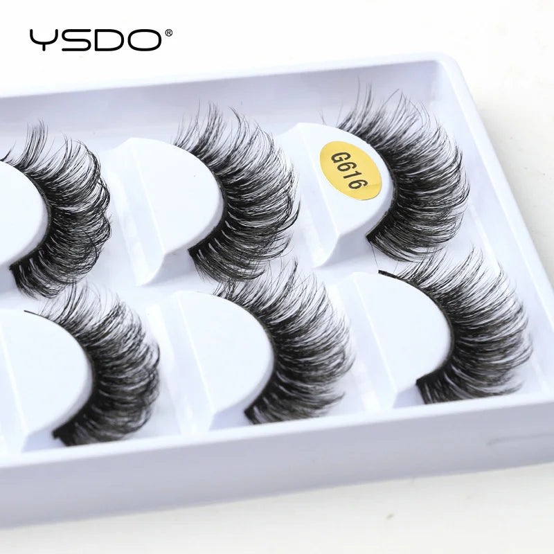 YSDO eyelashes 3/5 Pairs Natural Long 3D Mink Lashes Fluffy Volume Mink False Eyelashes Cruelty Free Wispy Lashes Makeup Cilios