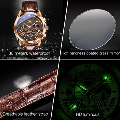 OLEVS Original Luxus Marke Herren Uhren Hohe Qualität Quarz Uhr für Männer Mode Lässig Mann Armbanduhr 2023 Neue Montre Homme