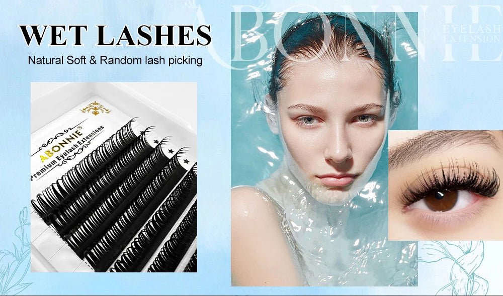 Abonnie Wet Spikes Lashes Extensions Flat Classic Eyelashes  New Type Eyelashes for Eye Beauty