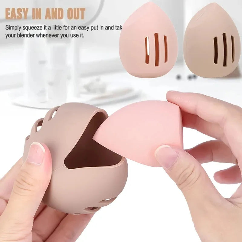 1/3Pcs Makeup Sponge Silicon Holder Breathable Beauty Egg Organizer Travel Protable Sponge Blender Storage Case Puff Box