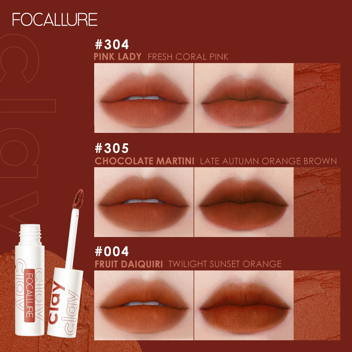 FOCALLURE Matte Lipstick Velvet Mist Lip Clay Not Dry Lip Cream 25 Color Nude Lip Stick Waterpoof Lip Cosmetic Makeup Wholesale