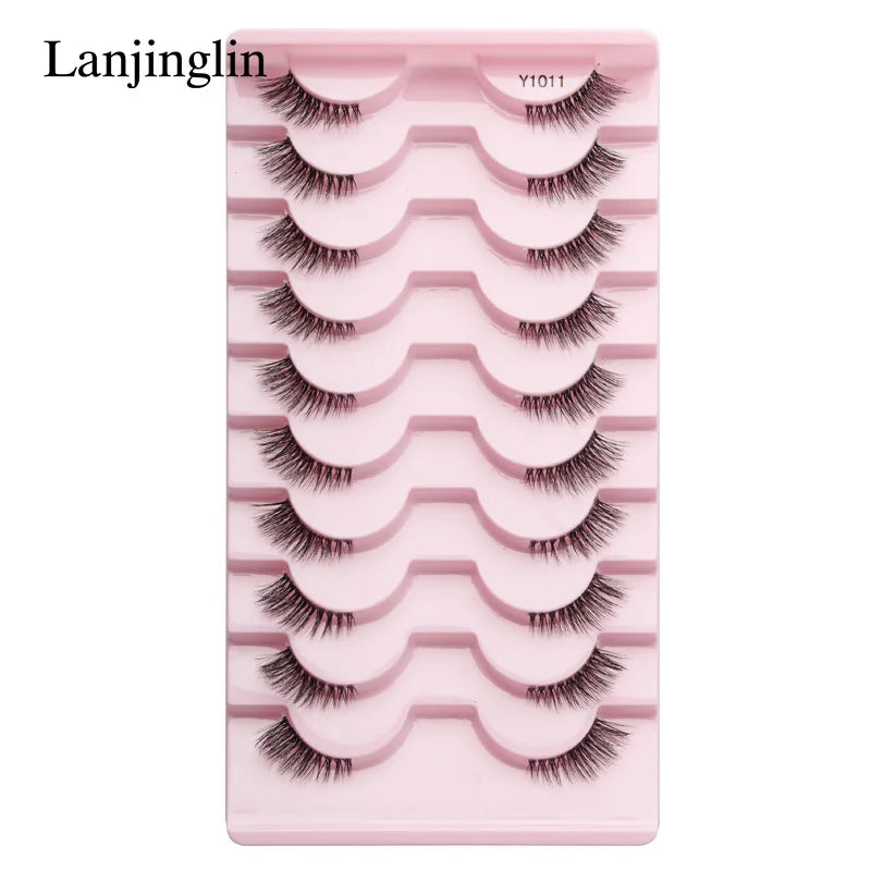 Wholesale Eyelashes 2-20Boxes 3d Mink Lashes Half Eyelashes Natural Long Faux Cils Makeup Tool Extension Half Lashes maquillaje