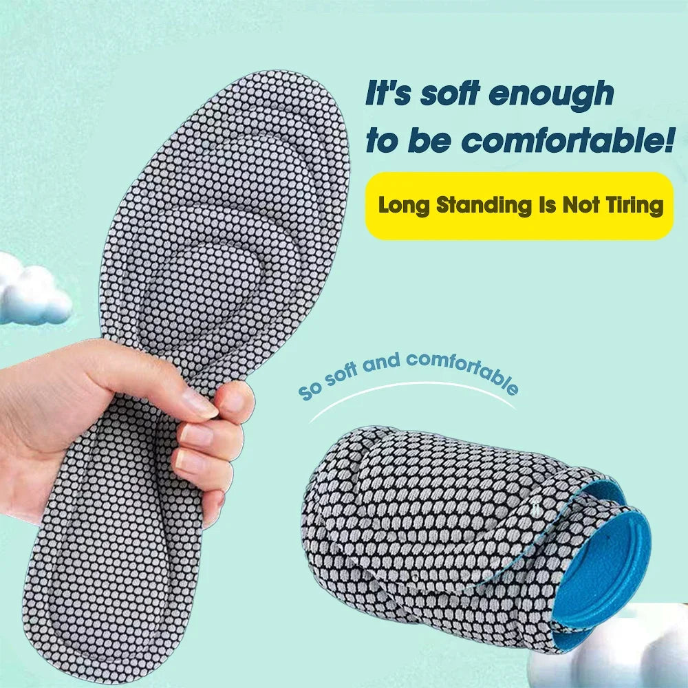 4pcs Memory Foam Orthopedic Insoles for Shoes Men Women Nano Antibacterial Deodorization Insole Sweat Absorption Running Cushion