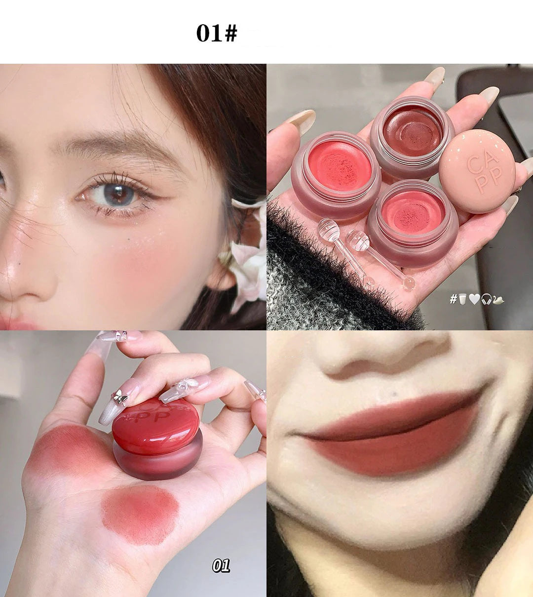 Matte Lip Mud Blush Multipurpose Makeup Waterproof Clay Lipstick Longlasting Non-stick Cup Red Lip Tint Pigment Mousse Cosmetics