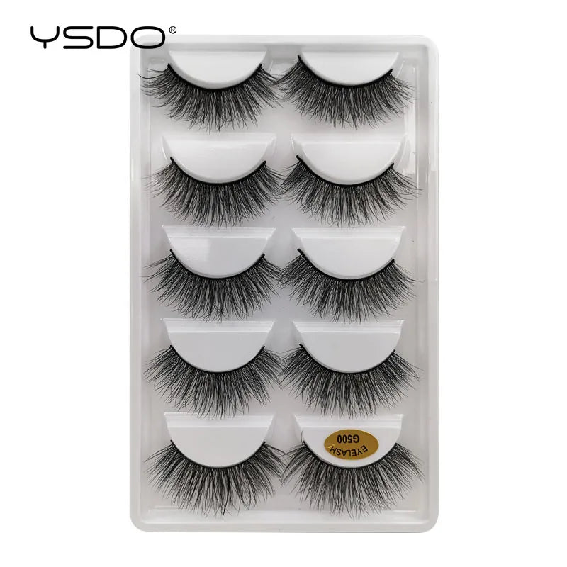 YSDO eyelashes 3/5 Pairs Natural Long 3D Mink Lashes Fluffy Volume Mink False Eyelashes Cruelty Free Wispy Lashes Makeup Cilios