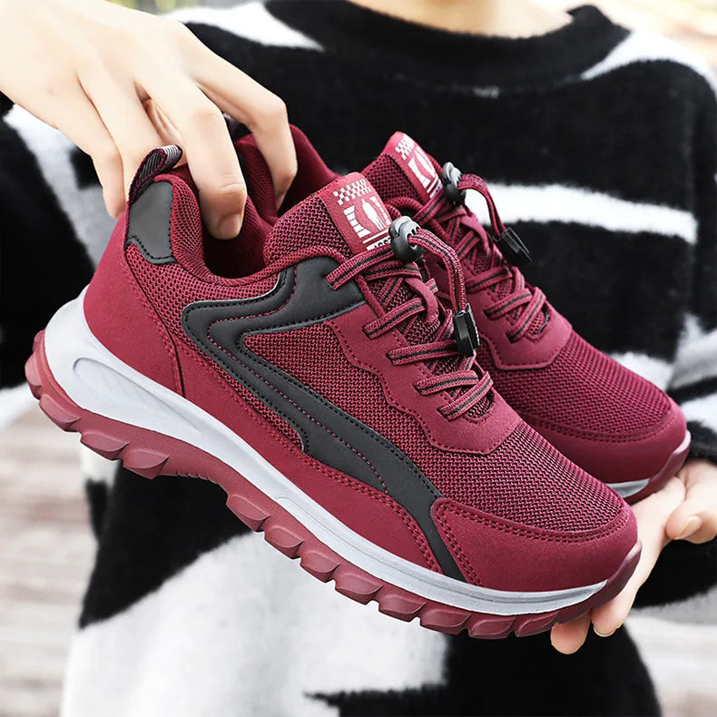 Running Shoes For Women Slip On Lightweight Lace-Up Platform Sneakers Women's Comfortable Breathable Casual Walking Shoes