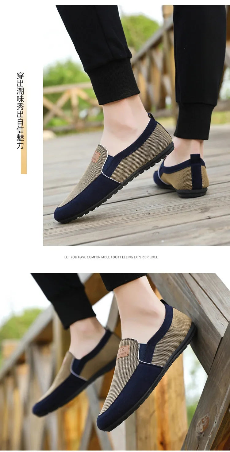 Slip on Loafers Mens Casual Shoes Plus Size Breathable Driving Shoes Office Walking Flats Non Slip Moccasins House Slippers