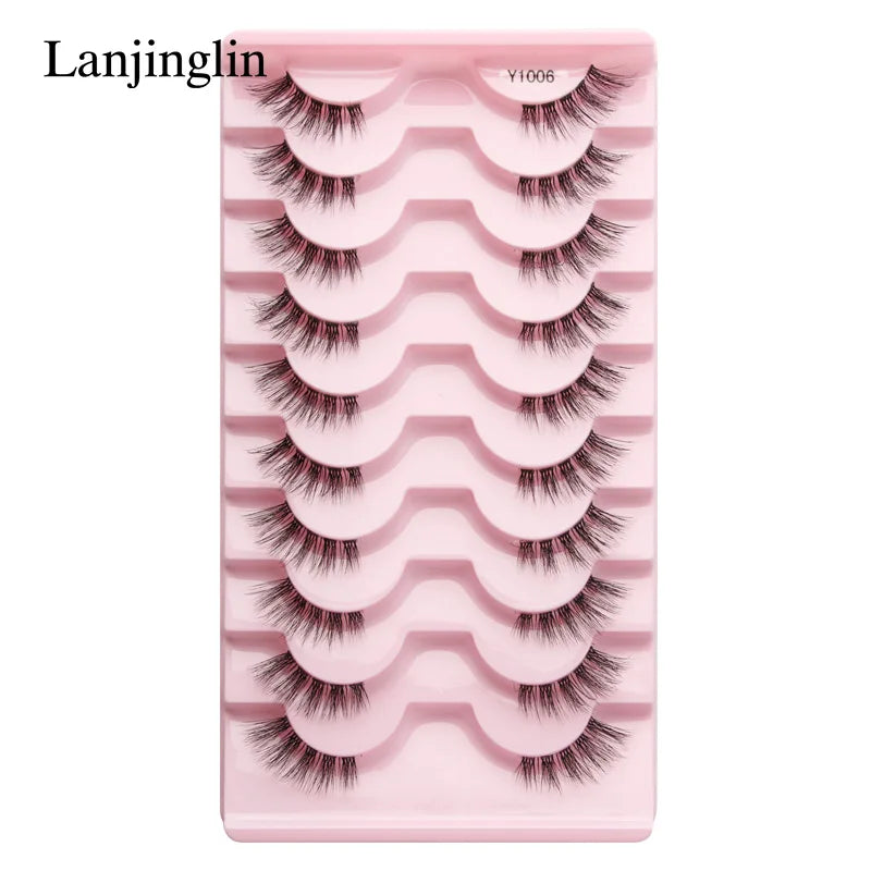 Wholesale Eyelashes 2-20Boxes 3d Mink Lashes Half Eyelashes Natural Long Faux Cils Makeup Tool Extension Half Lashes maquillaje