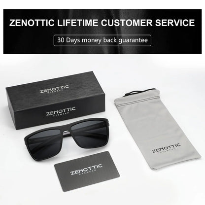 ZENOTTIC 2024 Fashion Polarized Sunglasses Shade Women Men Ultra light TR90 Frame UV400 Protection Square Retro Sun Glasses