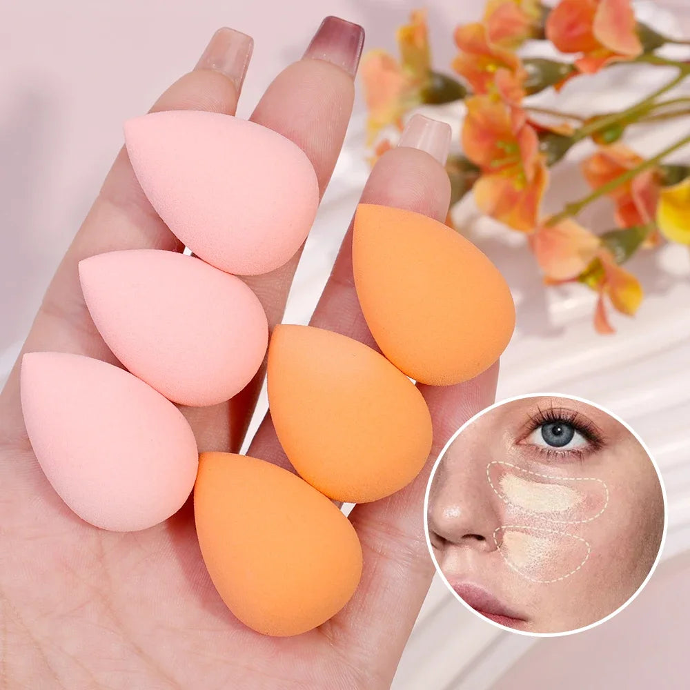 50pcs Mini Cosmetic Egg Puff Blending Foundation Powder Makeup Blender Applicator Sponge Dry Wet Use Face Puffs Air Cushion Tool