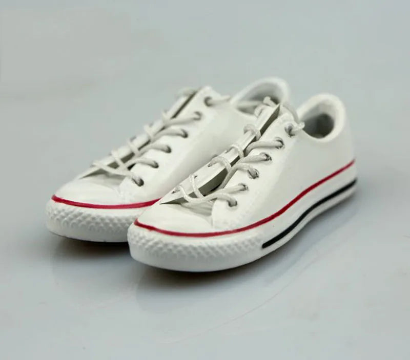 1/6 Scale Male Female Casual Canvas Sneakers Flat Shoes With Shoelace Model for 12 Inches Action Figure Body