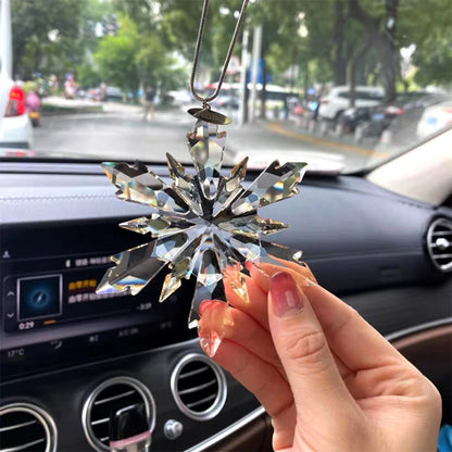 Car Rearview Mirror Pendant Car Interior Modeling Crystal Ball Ornaments Car Decoration Crystal Snowflake Car Ornaments