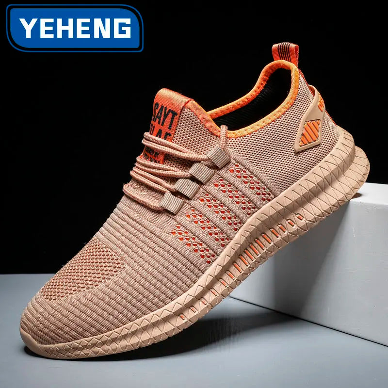 YEHENG Big Size Sneakers Shoes for Men Lightweight Breathable Running Walking Male Footwear Soft Sole Lace-up Scarpe Uomo