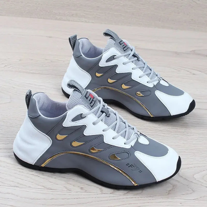 Men New Fashion Casual Sneakers for Light Soft Breathable Vulcanize Shoes High Quality Soft Leather Sneakers Zapatillas De Mujer