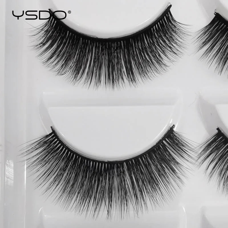 YSDO eyelashes 3/5 Pairs Natural Long 3D Mink Lashes Fluffy Volume Mink False Eyelashes Cruelty Free Wispy Lashes Makeup Cilios