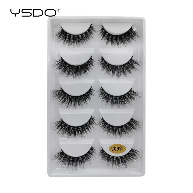 YSDO eyelashes 3/5 Pairs Natural Long 3D Mink Lashes Fluffy Volume Mink False Eyelashes Cruelty Free Wispy Lashes Makeup Cilios