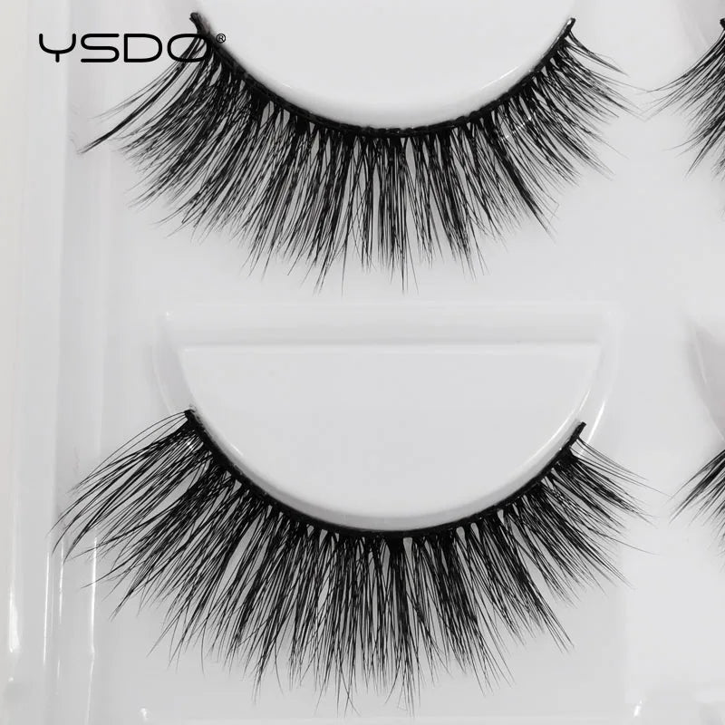 YSDO eyelashes 3/5 Pairs Natural Long 3D Mink Lashes Fluffy Volume Mink False Eyelashes Cruelty Free Wispy Lashes Makeup Cilios