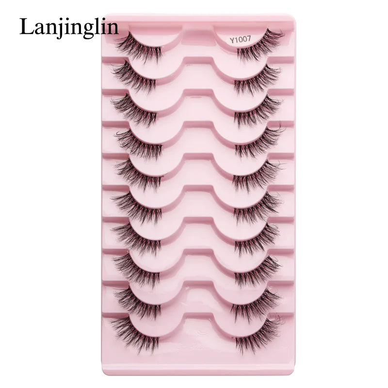 Wholesale Eyelashes 2-20Boxes 3d Mink Lashes Half Eyelashes Natural Long Faux Cils Makeup Tool Extension Half Lashes maquillaje