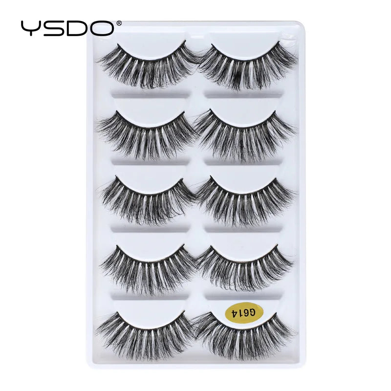 YSDO eyelashes 3/5 Pairs Natural Long 3D Mink Lashes Fluffy Volume Mink False Eyelashes Cruelty Free Wispy Lashes Makeup Cilios