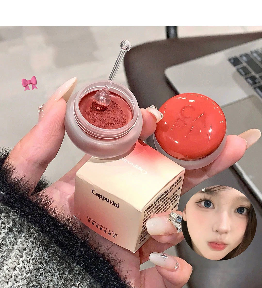 Matte Lip Mud Blush Multipurpose Makeup Waterproof Clay Lipstick Longlasting Non-stick Cup Red Lip Tint Pigment Mousse Cosmetics