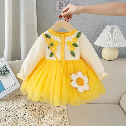 Langarmkleid für Baby-Mädchen, Kinder 2 3 4