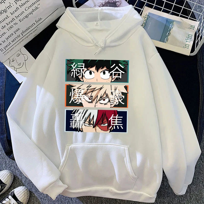 Hot Sale Autumn And Winter Fashion Long-Sleeved Sweater Anime Deku Bakugou Katsuki Todoroki Shoto Outdoor Sports Hoodie