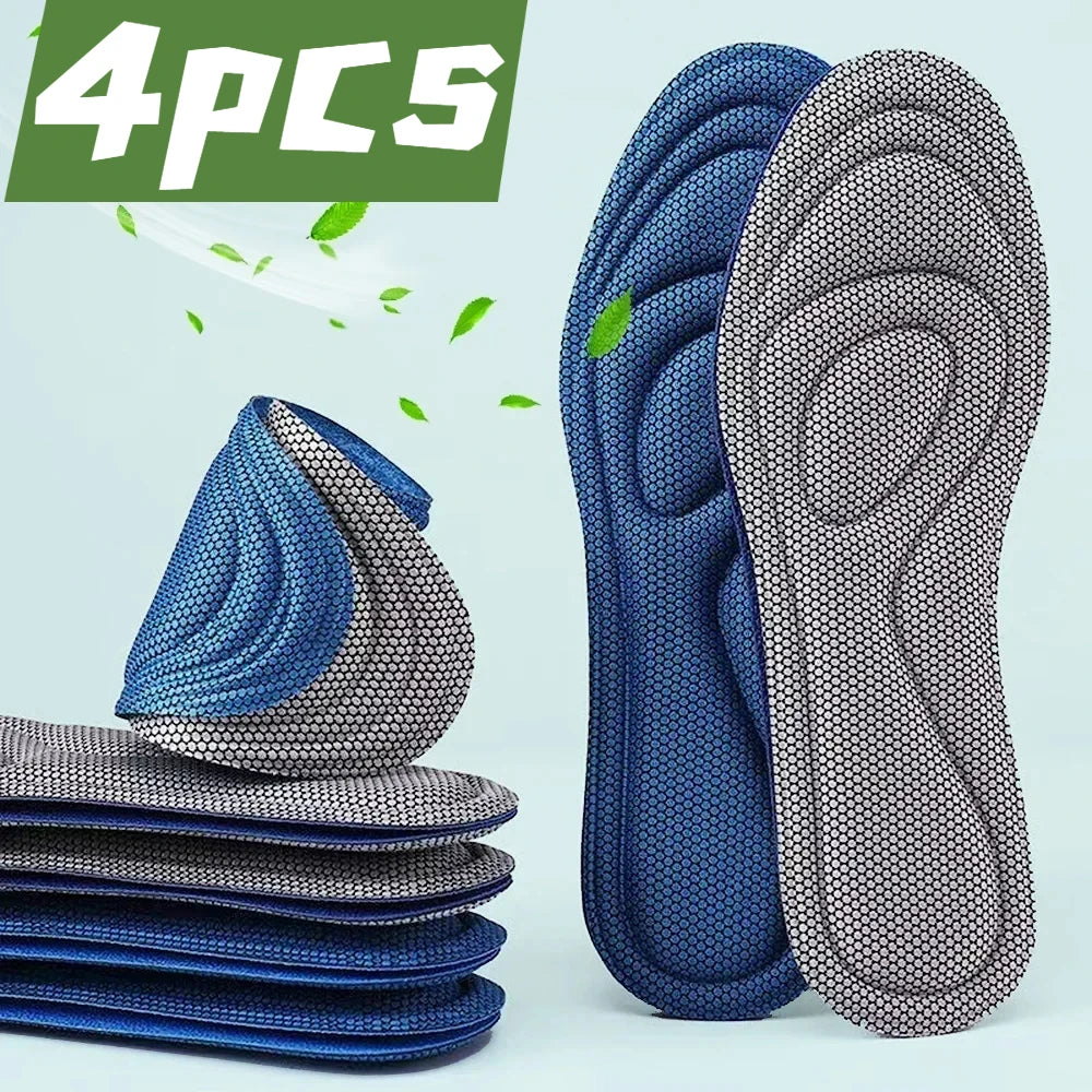 4 stücke Memory Foam Orthopädische Einlegesohlen für Schuhe Männer Frauen Nano Antibakterielle Desodorierung Einlegesohle Schweiß Absorption Lauf Kissen