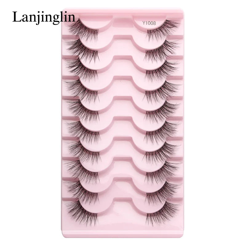 Wholesale Eyelashes 2-20Boxes 3d Mink Lashes Half Eyelashes Natural Long Faux Cils Makeup Tool Extension Half Lashes maquillaje