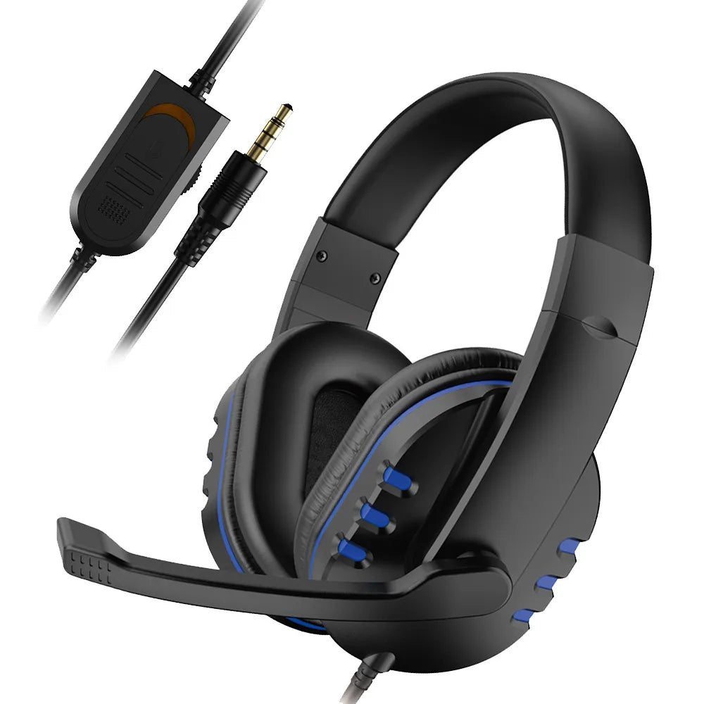 Kopfhörer 3,5 mm kabelgebundenes Gaming-Headset, Ohrhörer, Musik für PS4, Play Station 4, Spiel, PC, Chat-Computer mit Mikrofon