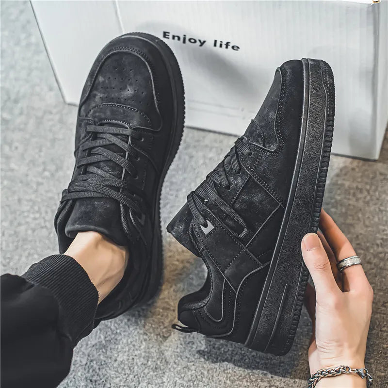 Original black Air Force Flat Shoes Comfortable Breathable Men's Casual High-end Luxury Sneakers Outdoor Driving Walking Shoes