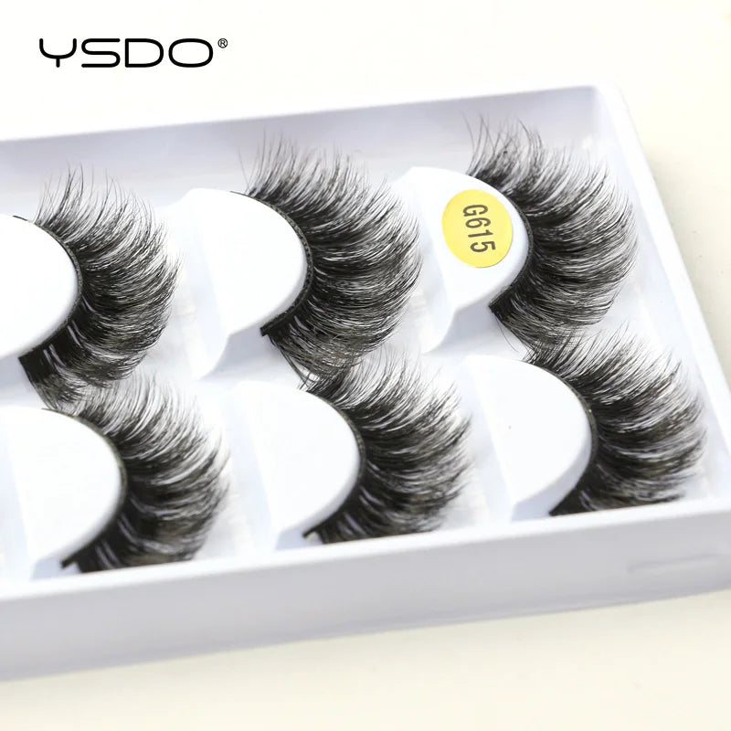 YSDO eyelashes 3/5 Pairs Natural Long 3D Mink Lashes Fluffy Volume Mink False Eyelashes Cruelty Free Wispy Lashes Makeup Cilios