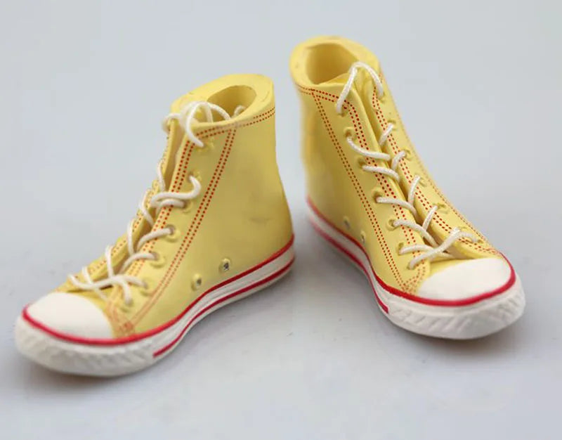 1/6 Scale Male Female Casual Canvas Sneakers Flat Shoes With Shoelace Model for 12 Inches Action Figure Body